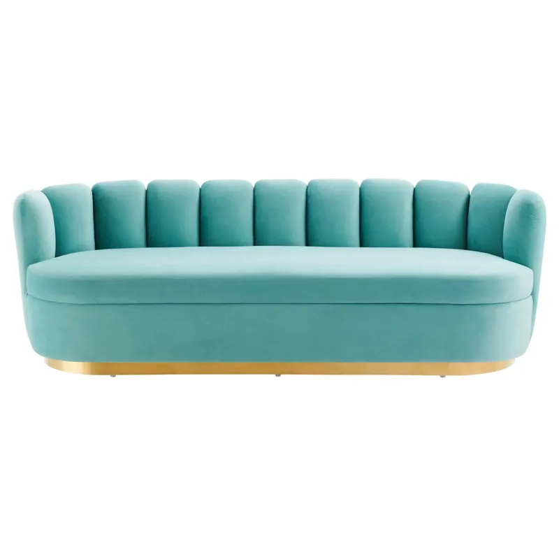 Victoria Channel Tufted Performance Velvet Sofa