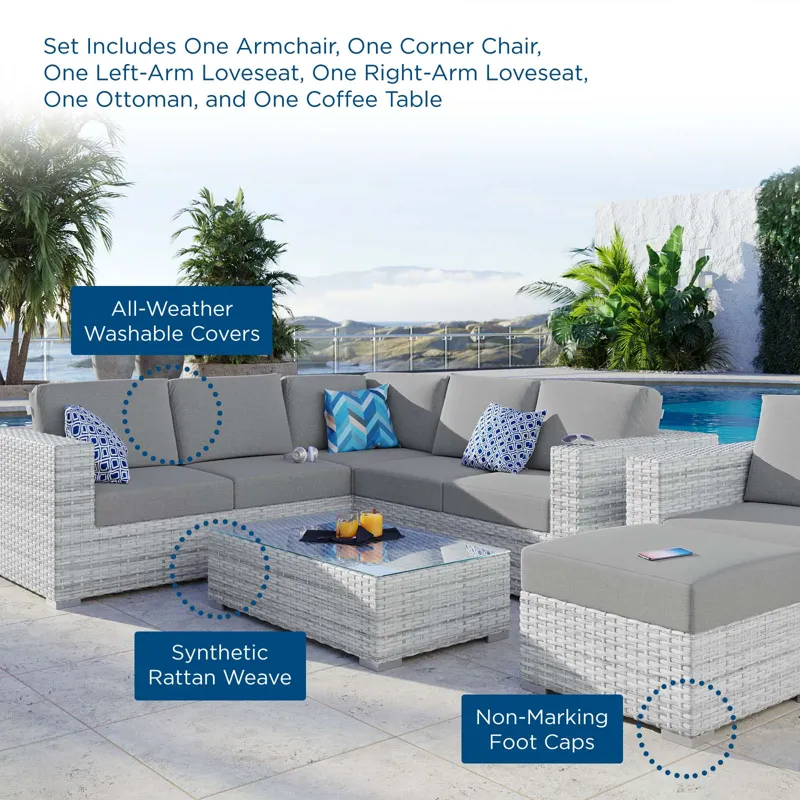 Convene 6-Piece Outdoor Patio Sectional Set