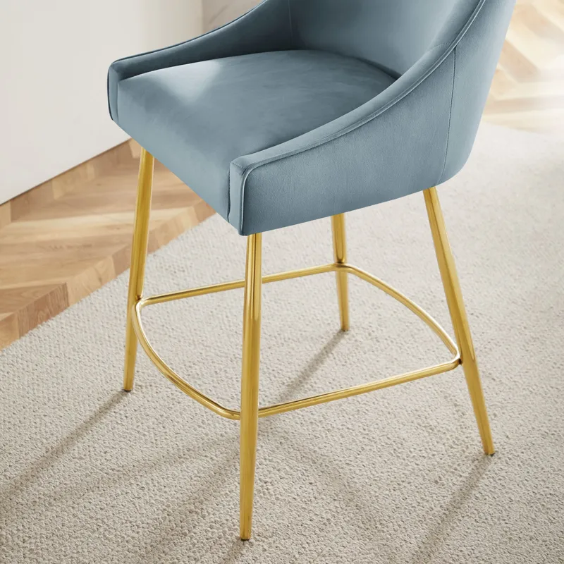 Discern Performance Velvet Counter Stool