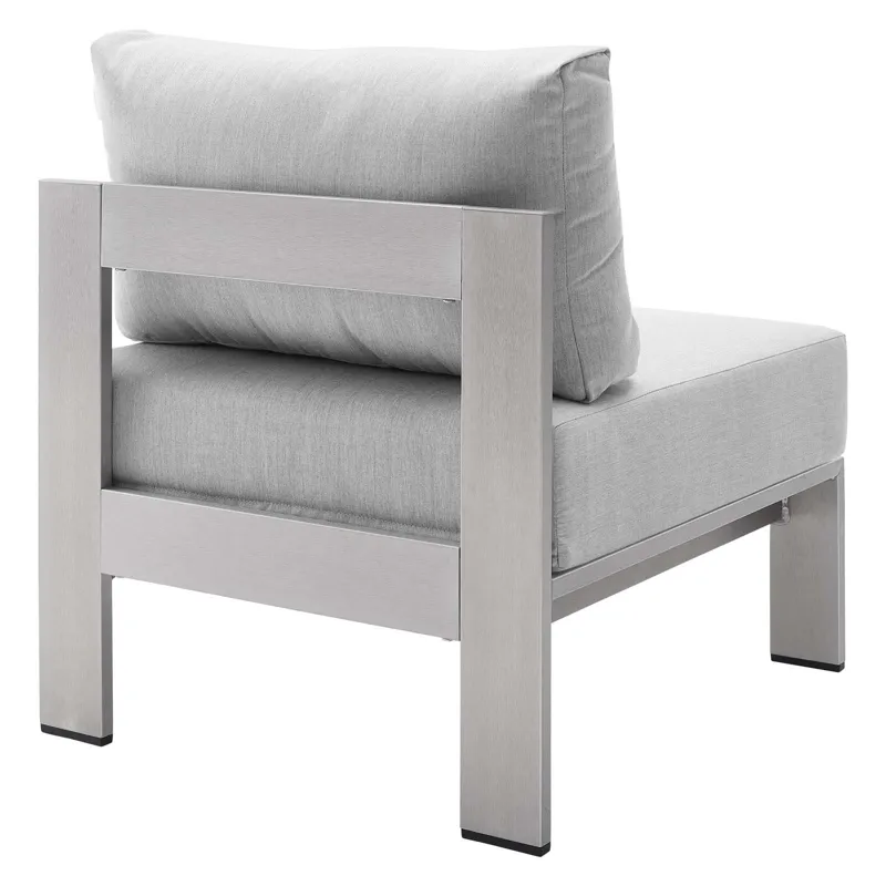 Shore Sunbrella Fabric Outdoor Patio Aluminum 7 Piece Sectional Sofa Set