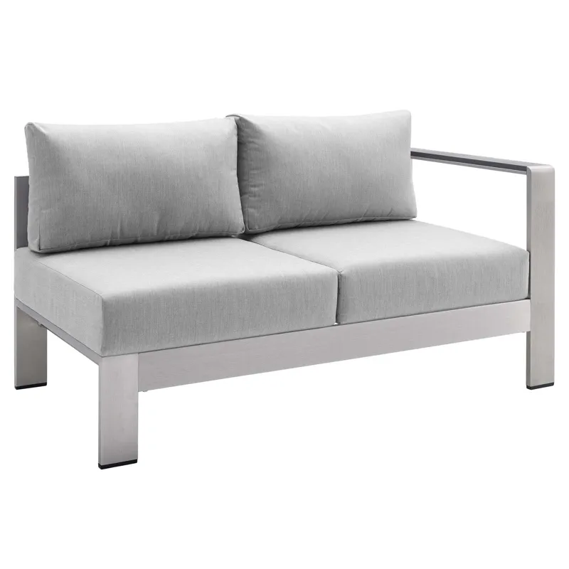 Shore Sunbrella Fabric Outdoor Patio Aluminum 7 Piece Sectional Sofa Set