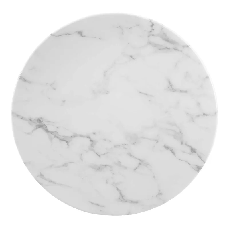 Lippa 20" Round Artificial Marble Side Table
