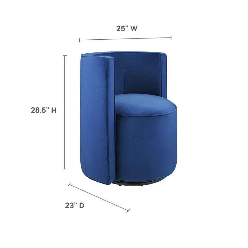 Della Performance Velvet Fabric Swivel Chair