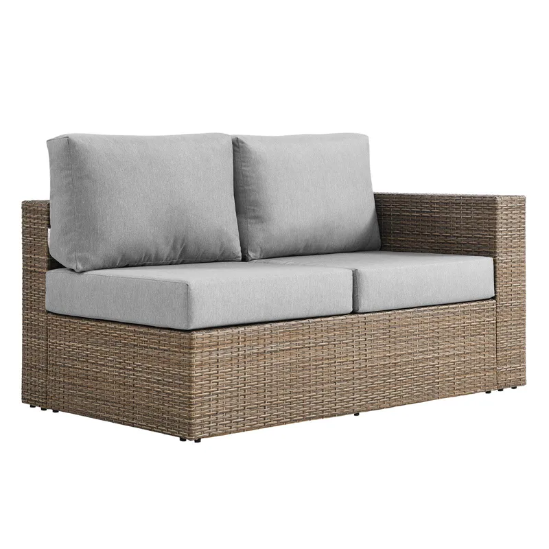 Convene Outdoor Patio Outdoor Patio Sectional Sofa and Ottoman Set