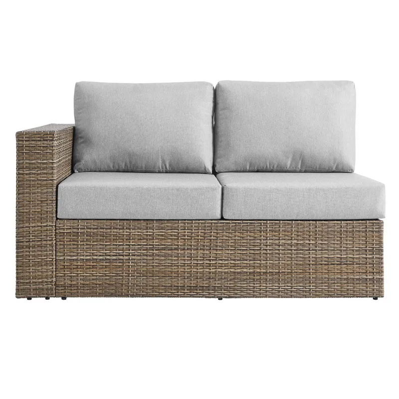Convene Outdoor Patio Outdoor Patio Sectional Sofa and Ottoman Set
