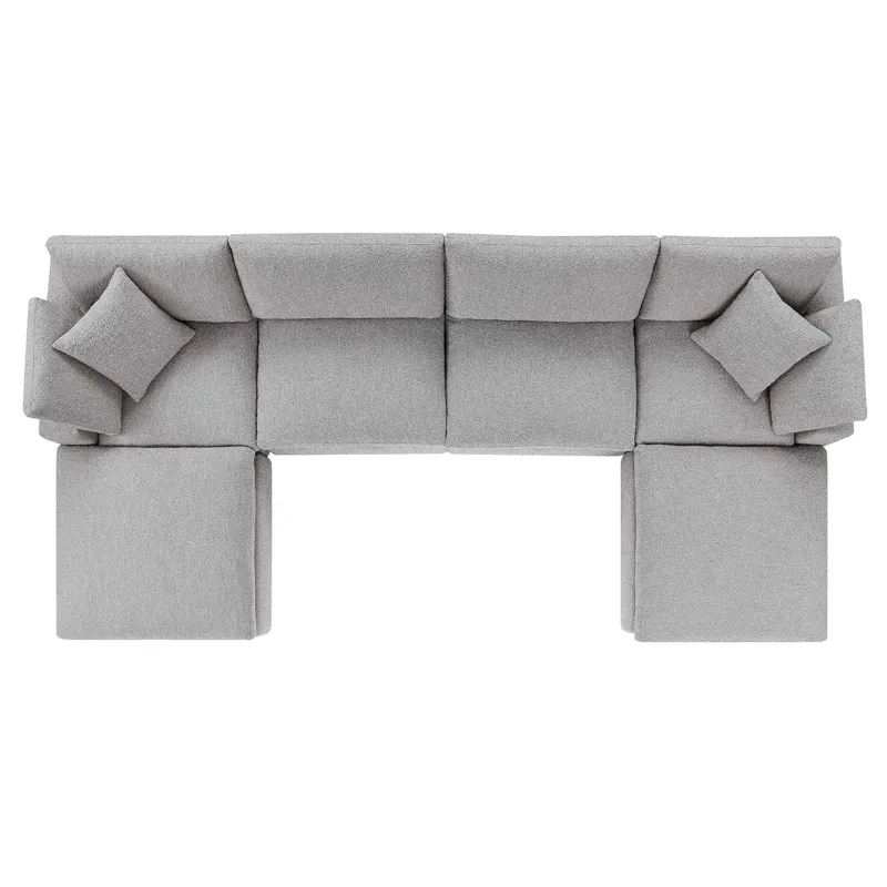 Commix Down Filled Overstuffed Boucle 6-Piece Sectional Sofa