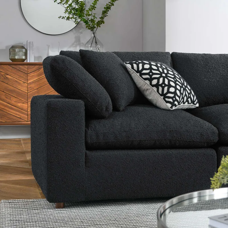 Commix Down Filled Overstuffed Boucle 5-Piece Sectional Sofa