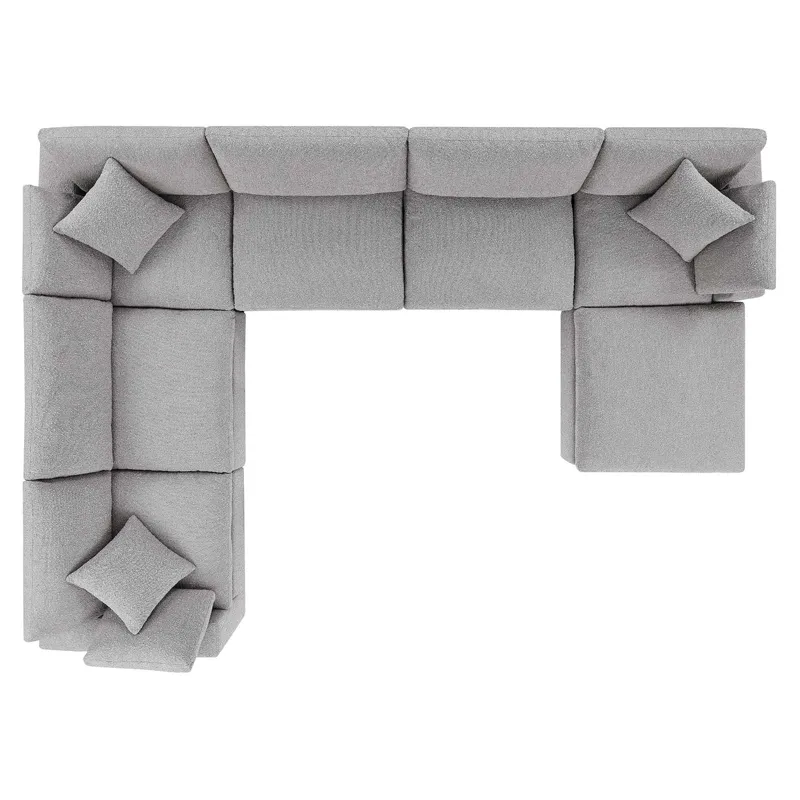 Commix Down Filled Overstuffed Boucle 7-Piece Sectional Sofa