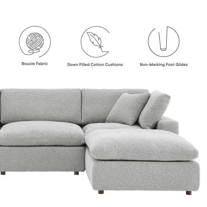 Commix Down Filled Overstuffed Boucle 7-Piece Sectional Sofa