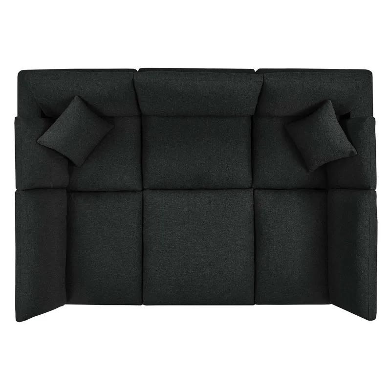 Commix Down Filled Overstuffed Boucle Fabric 6-Piece Sectional Sofa