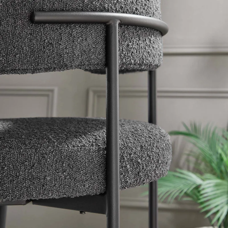 Albie Boucle Fabric Bar Stools - Set of 2