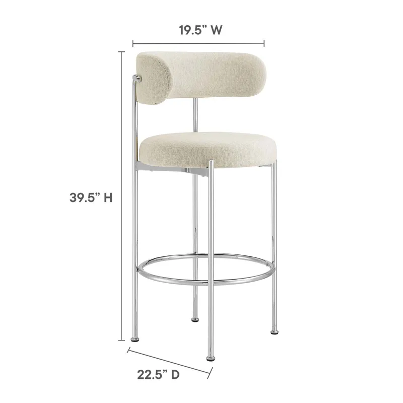Albie Fabric Bar Stools - Set of 2