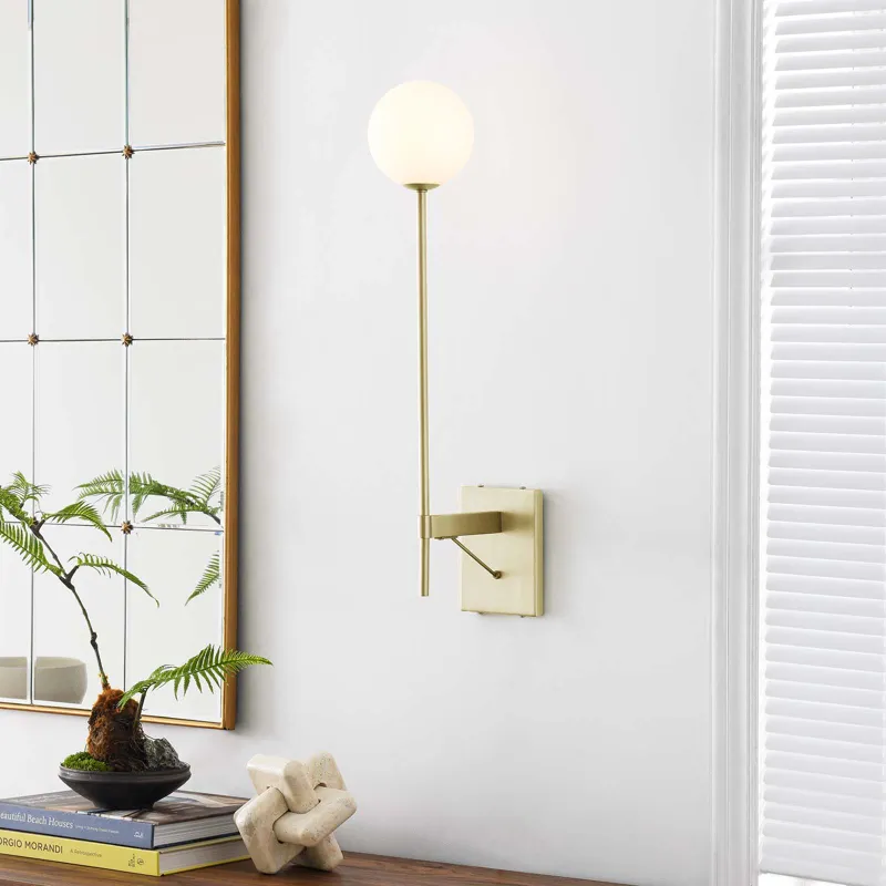 Riva White Globe Wall Sconce