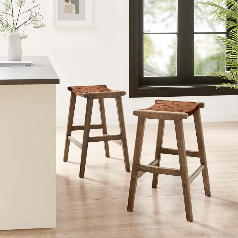 Saorise Wood Counter Stool - Set of 2