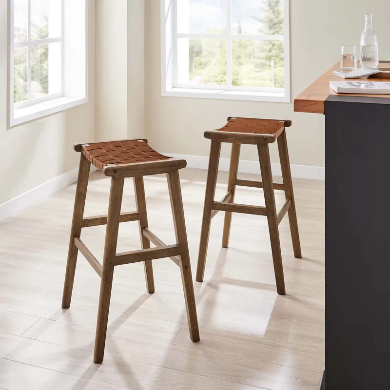 Saorise Wood Bar Stool - Set of 2