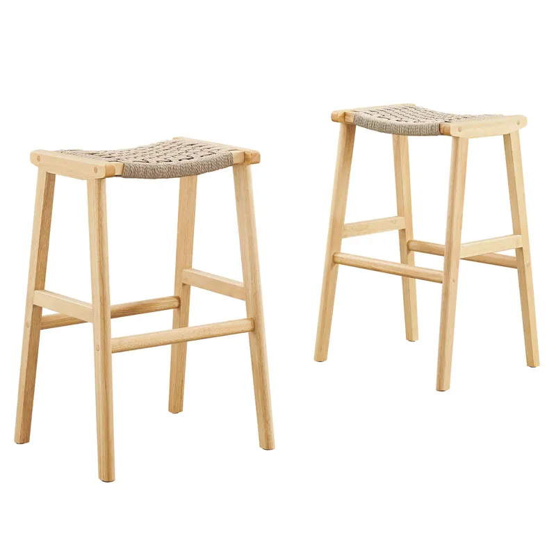 Saorise Wood Bar Stool - Set of 2
