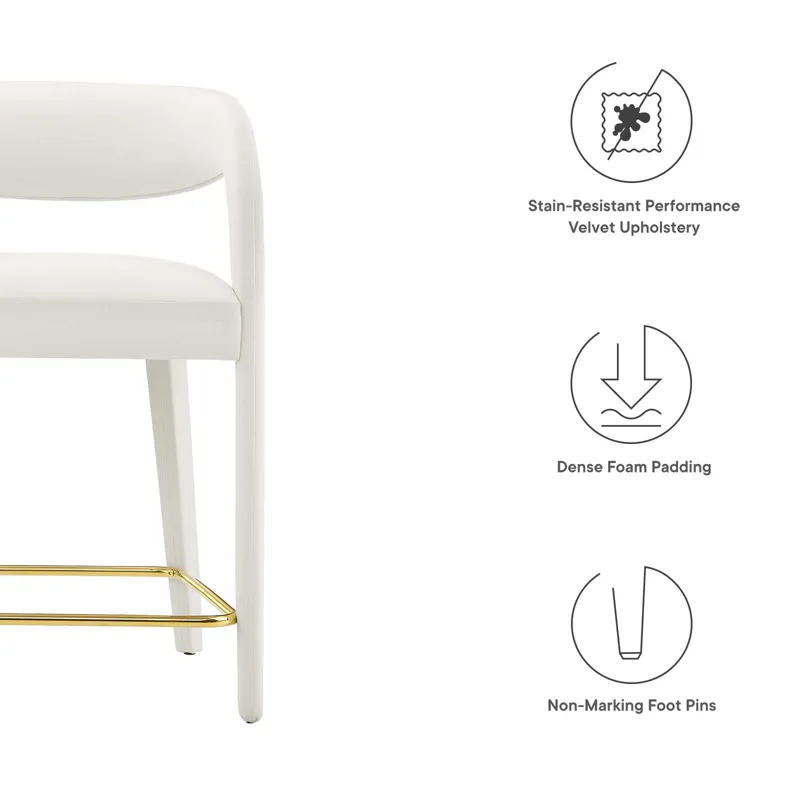 Pinnacle Performance Velvet Counter Stool Set of Two
