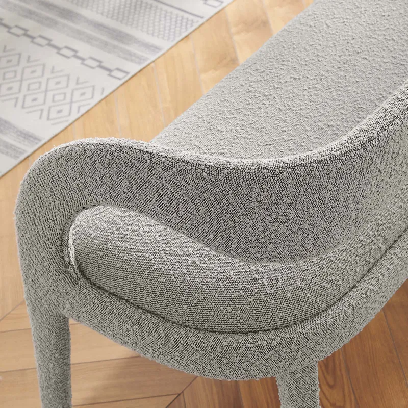Pinnacle Boucle Fabric Accent Bench