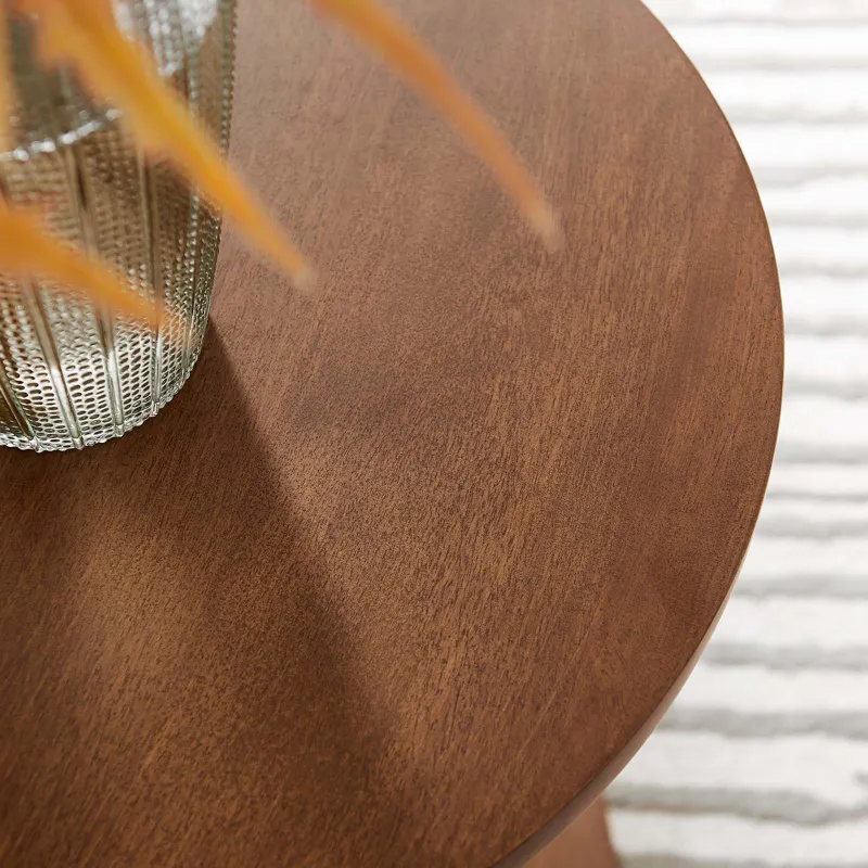 Lina Round Mango Wood Side Table