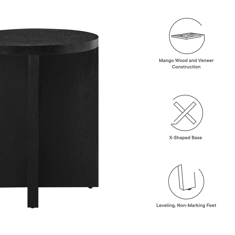 Silas Round Mango Wood Side Table