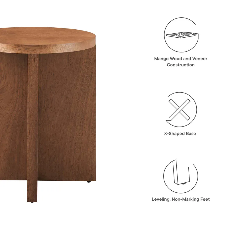 Silas Round Mango Wood Side Table