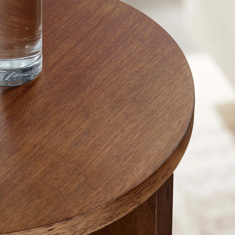 Silas Round Mango Wood Side Table
