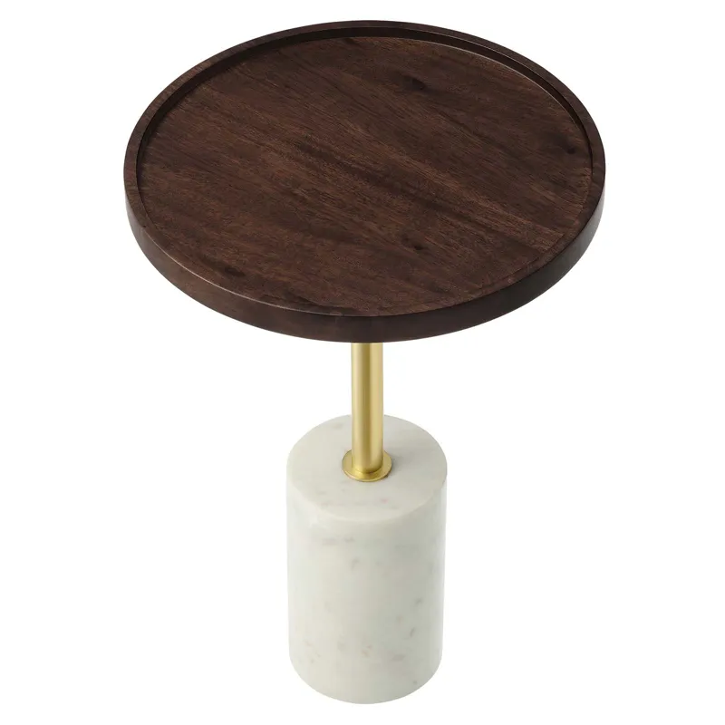 Amina Round Acacia Wood Side Table