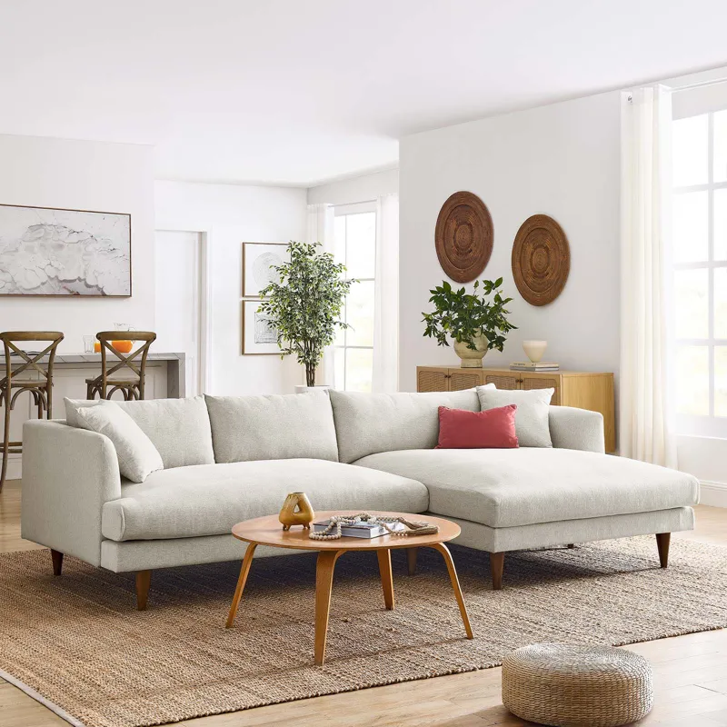 Zoya Right-Facing Down Filled Overstuffed Sectional Sofa