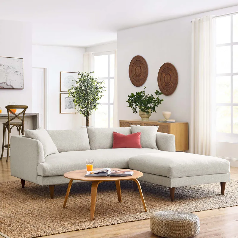 Zoya Down Filled Overstuffed Sofa and Ottoman Set