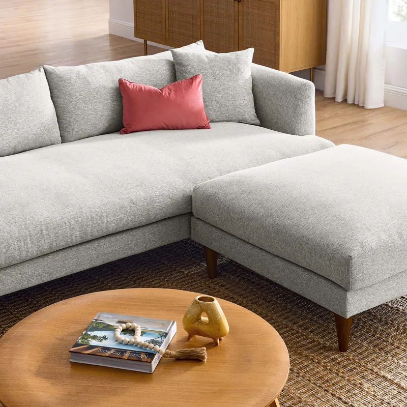 Zoya Down Filled Overstuffed Sofa and Ottoman Set