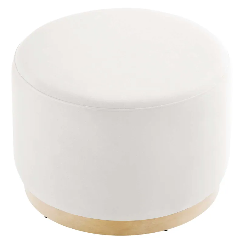 Tilden Large 23" Round Performance Velvet Upholstered Ottoman