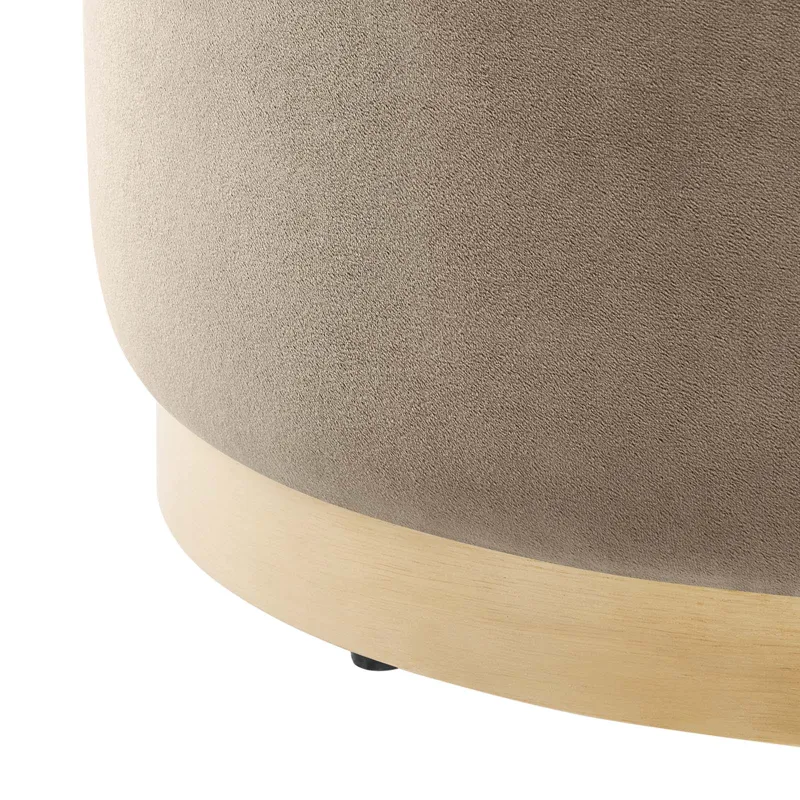 Tilden Large 23" Round Performance Velvet Upholstered Ottoman