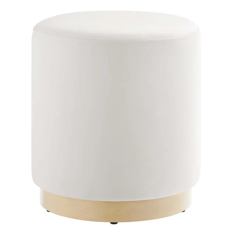 Tilden 16" Round Performance Velvet Upholstered Ottoman