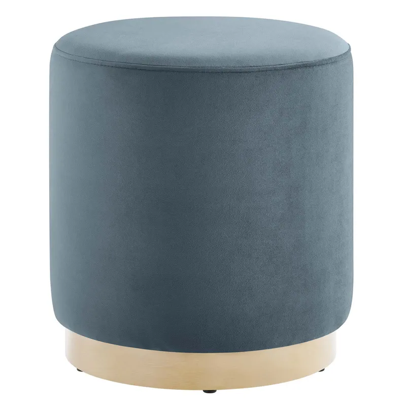 Tilden 16" Round Performance Velvet Upholstered Ottoman