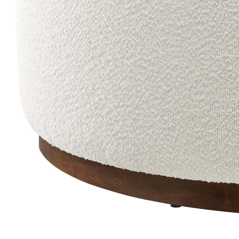 Tilden Large 38" Round Boucle Upholstered Upholstered Ottoman
