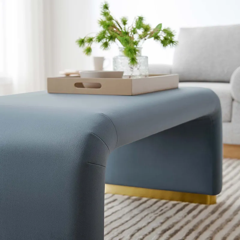 Koda Performance Velvet Waterfall Ottoman