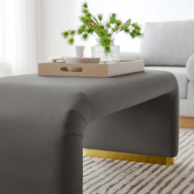 Koda Performance Velvet Waterfall Ottoman