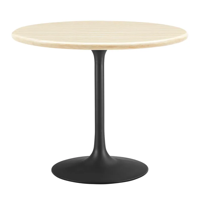 Lippa 36” Round Artificial Travertine Dining Table