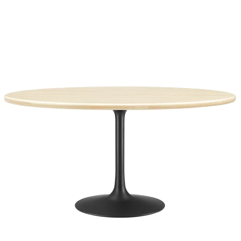 Lippa 60” Oval Artificial Travertine Dining Table