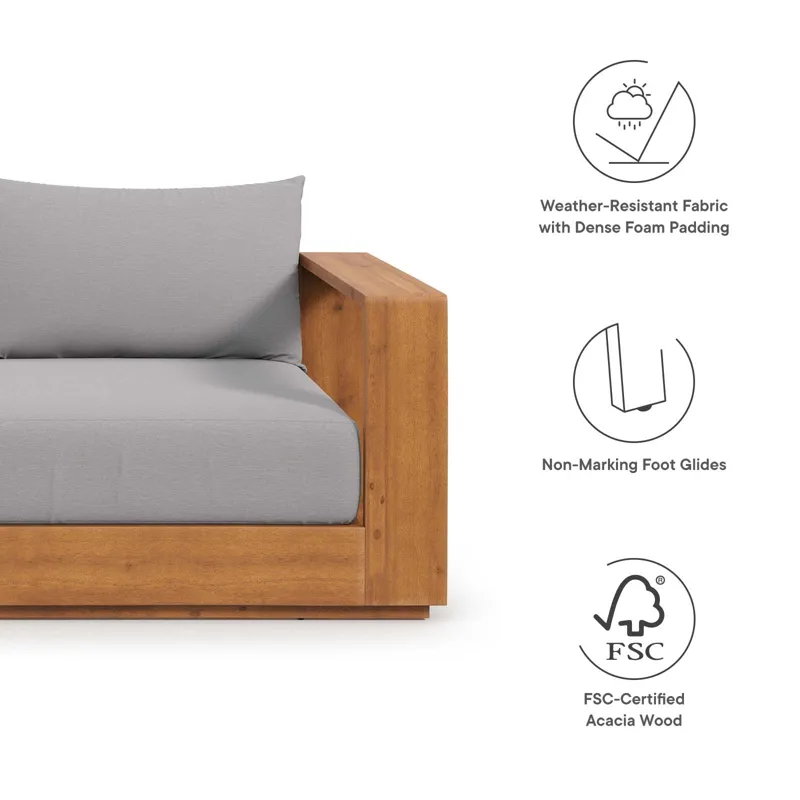 Tahoe Acacia Wood Outdoor Patio Acacia Wood Loveseat