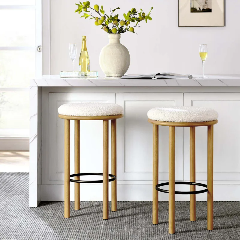 Fable Boucle Fabric Bar Stools - Set of 2