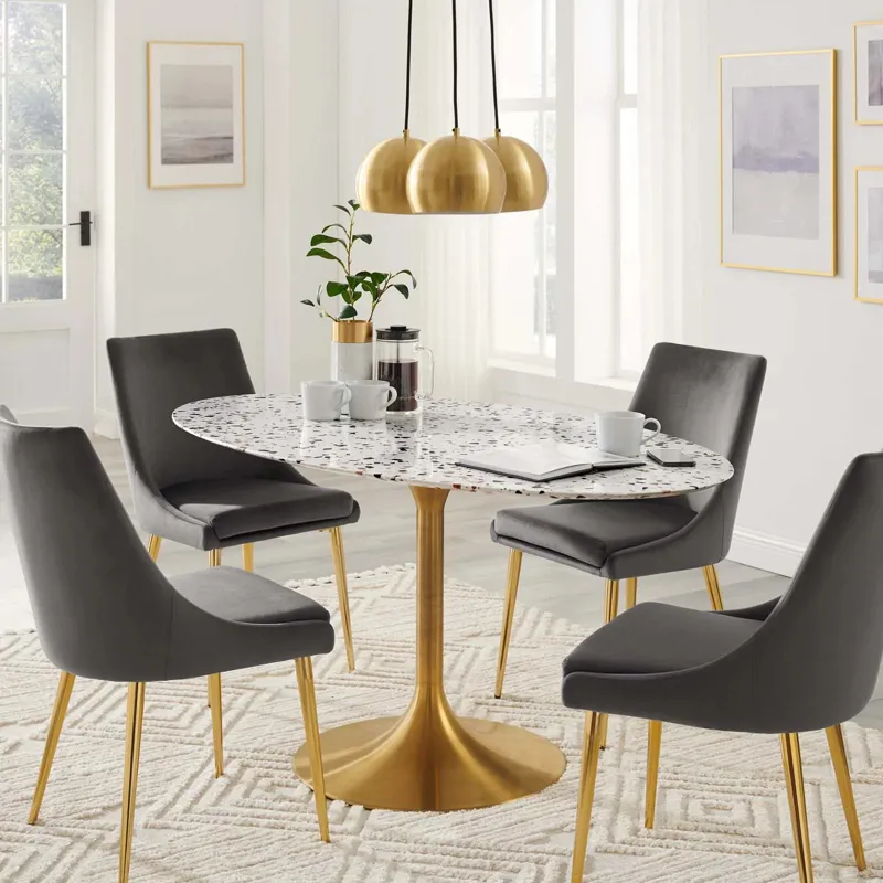 Lippa 60" Oval Terrazzo Dining Table