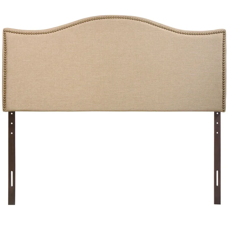 Curl Queen Nailhead Upholstered Headboard
