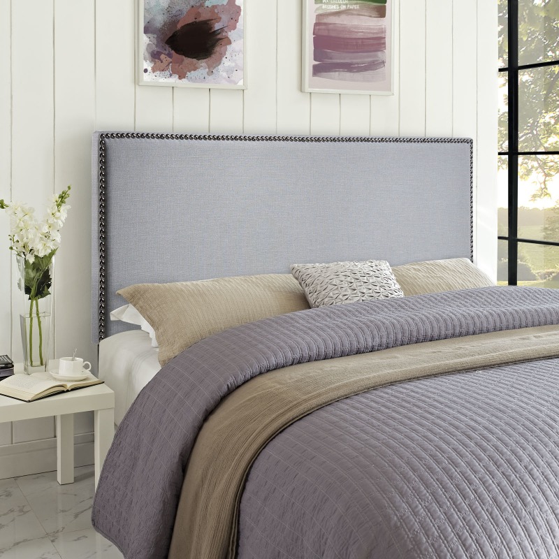 Region Nailhead Queen Upholstered Headboard MOD5215GRY by Modway at