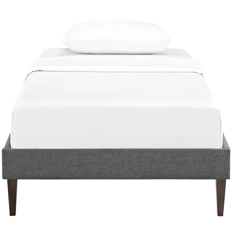 Tessie Twin Fabric Bed Frame with Squared Tapered Legs