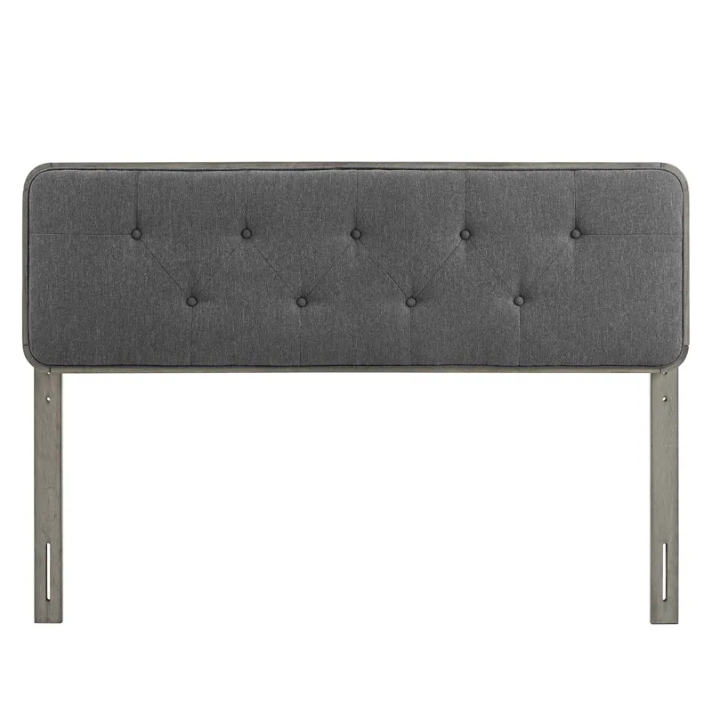 Collins Tufted King Fabric and Wood Headboard