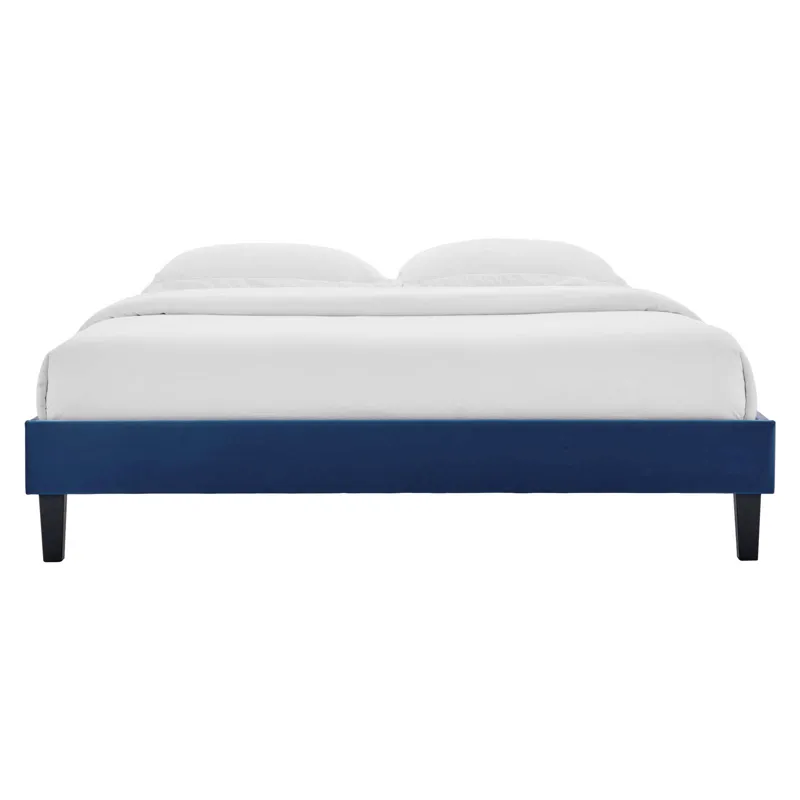 Reign King Performance Velvet Platform Bed Frame
