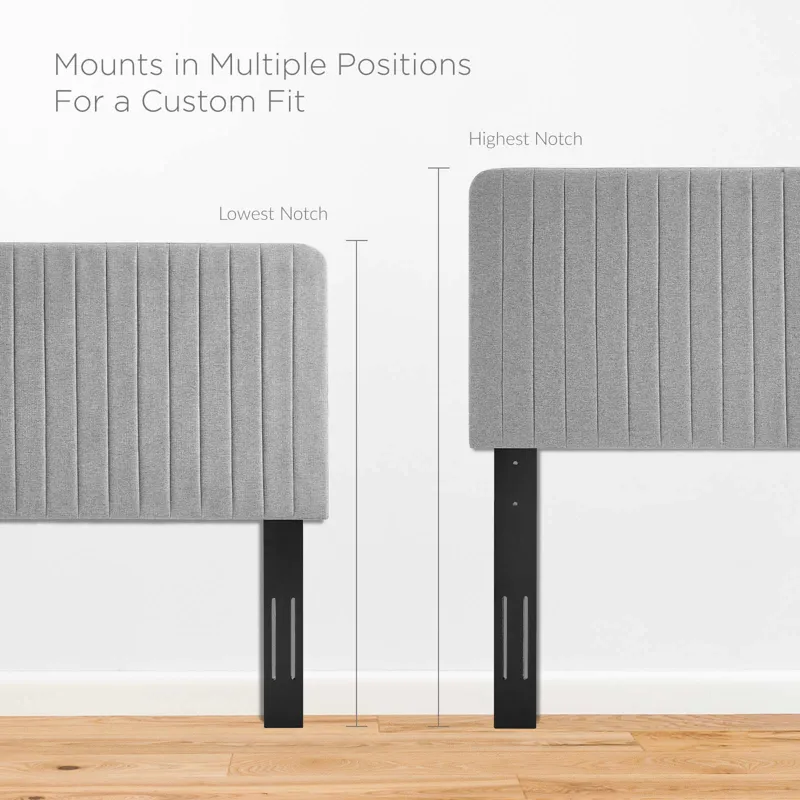 Milenna Channel Tufted Upholstered Fabric King/California King Headboard