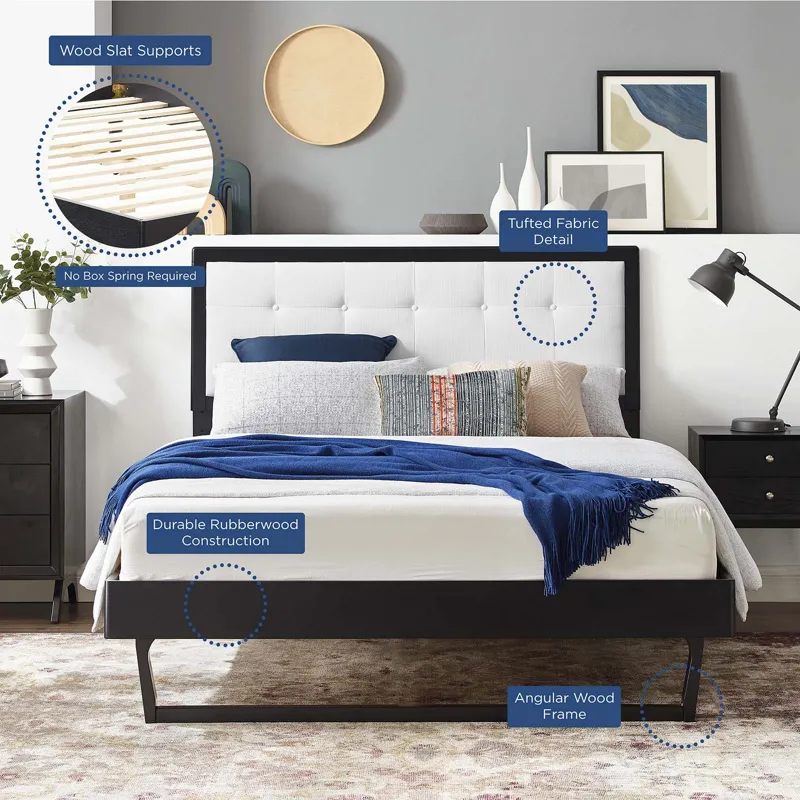 Willow Full Wood Platform Bed With Angular Frame