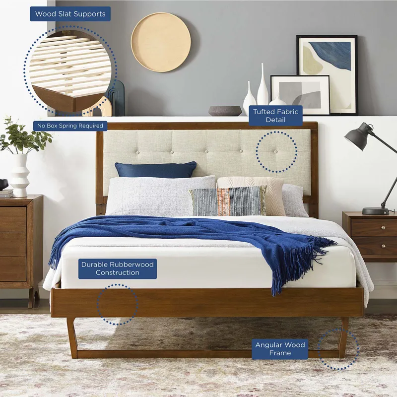Willow Full Wood Platform Bed With Angular Frame